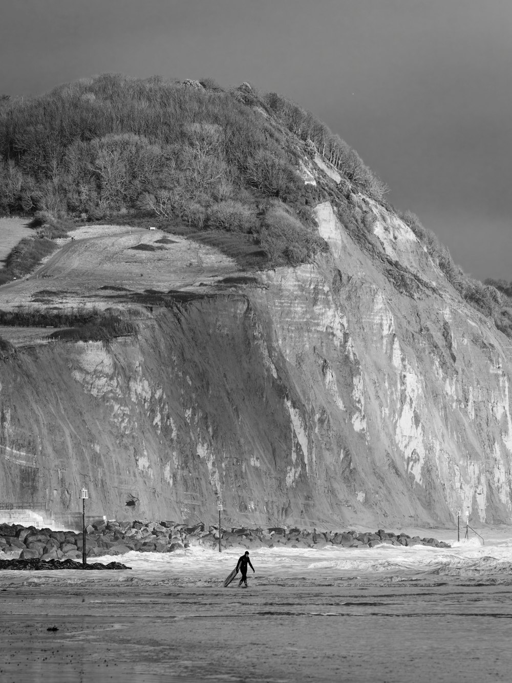 Öland, 2024 — black and white photograph of a coastal cliff